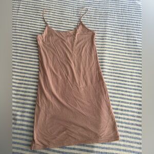 M Rata cotton fitted mini dress, Tan, sz M
